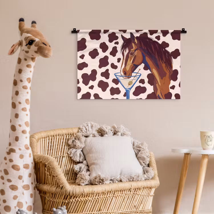 Paard - Martini - Dieren - Abstract - Bruin Wandkleed katoen klein -wsfeer5_kind