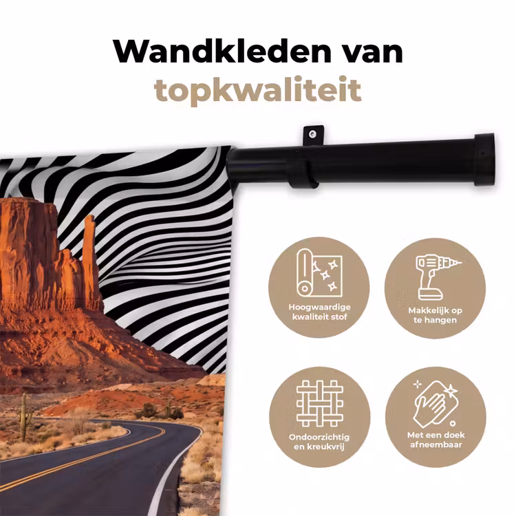 Wandkleed - Paard - Woestijn - Natuur - Paard - Woestijn - Natuur Wandkleed katoen klein