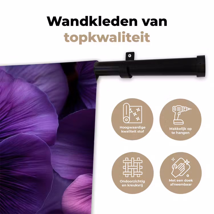 Paars - Viool - Diepte Wandkleed katoen klein -sfeer2