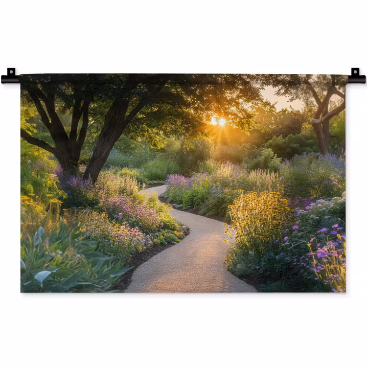 Pad - Bloemen - Park Wandkleed katoen klein -zz3d