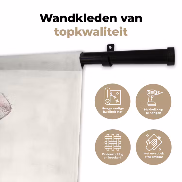 Paddenstoel - Konijn - Roze Wandkleed katoen klein -sfeer2