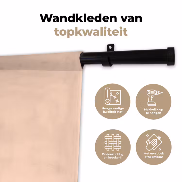 Pale - Peach - Nude Wandkleed katoen klein 269 -sfeer2