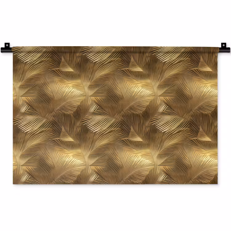 Palm - Waaier - Goud Wandkleed katoen klein 269 -zz3d