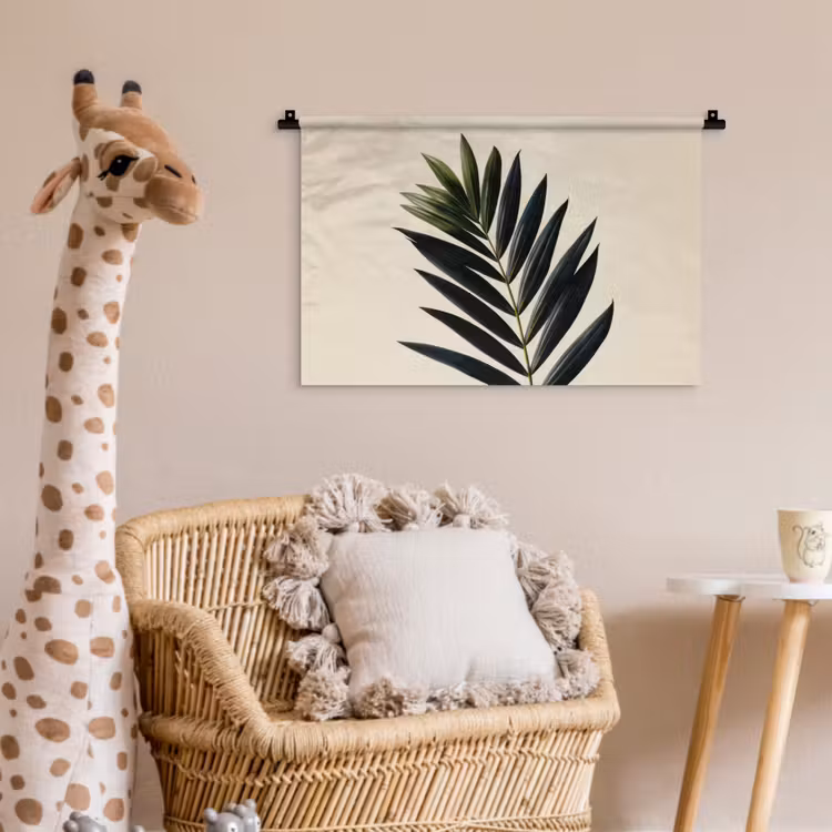 Palmblad - Donkere bladen - Subtiel Wandkleed katoen klein -wsfeer5_kind