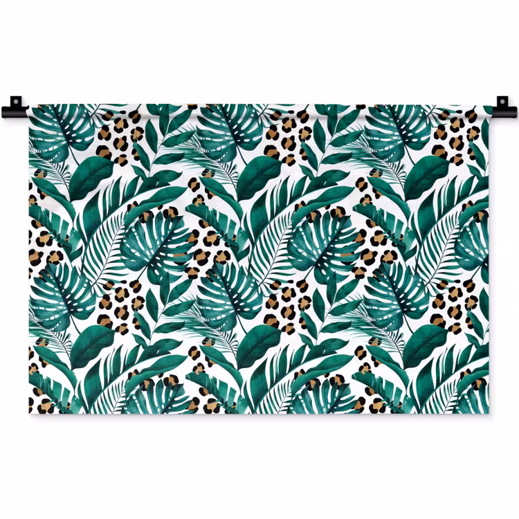 Palmblad - Panterprint - Tropical Wandkleed katoen klein -zz3d