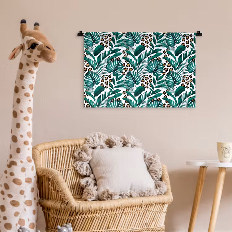 Palmblad - Panterprint - Tropical Wandkleed katoen klein -wsfeer5_kind