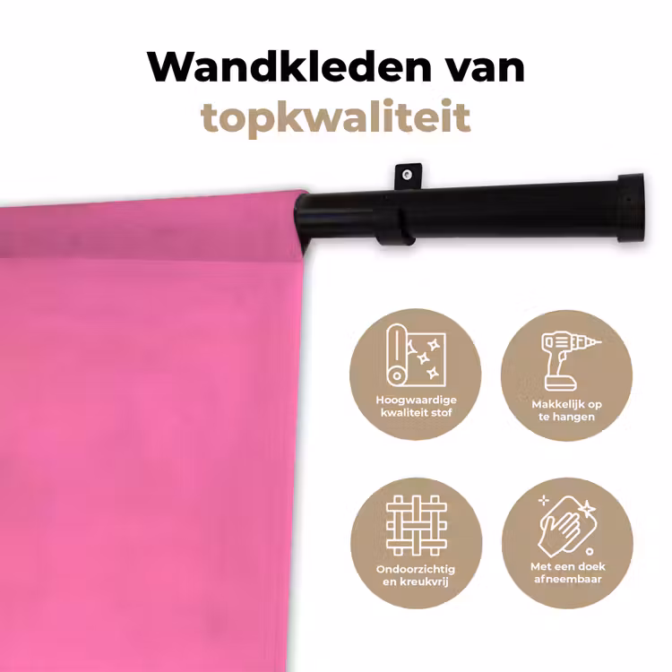 Palmbomen - Modern - Roze Wandkleed katoen klein -sfeer2