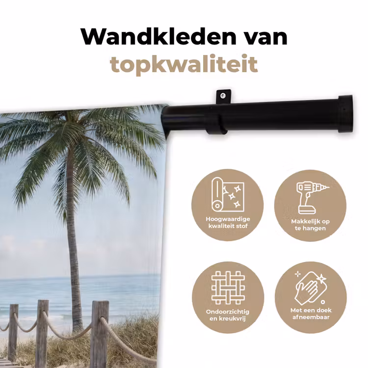 Palmbomen - Pad - Horizon Wandkleed katoen klein -sfeer2