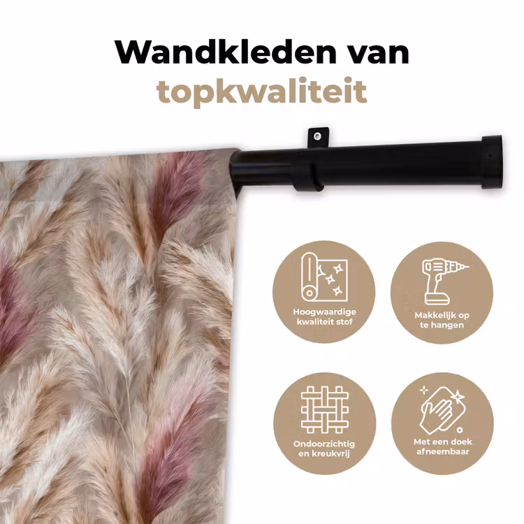 Pampasgras - Pluizig - Kleurrijk Wandkleed katoen klein 269 -sfeer2