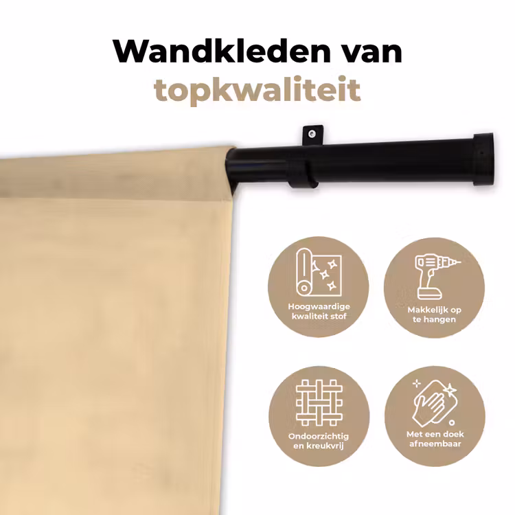 Panda - Beige - Minimalistisch Wandkleed katoen klein -sfeer2
