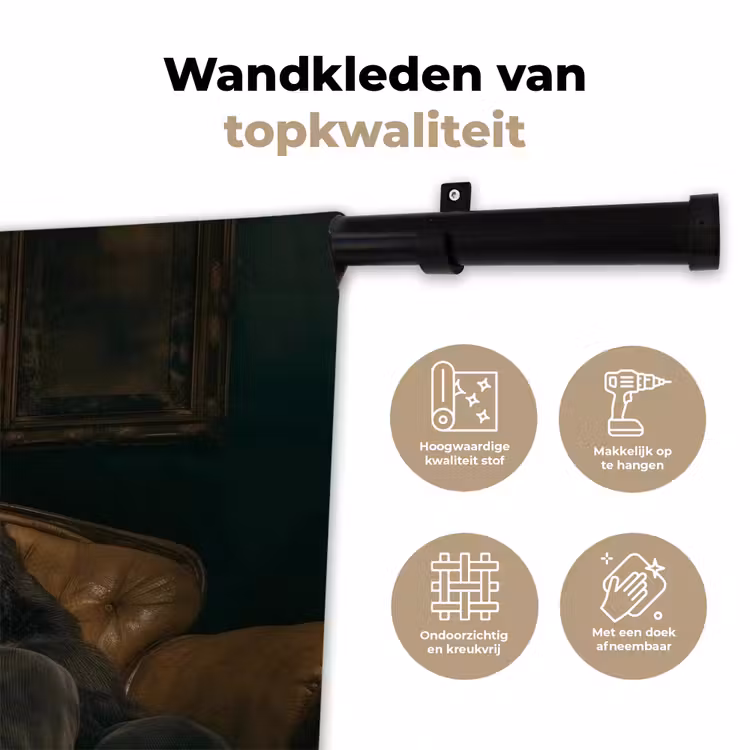 Panda - Hoed - Bril - Pak Wandkleed katoen klein -sfeer2