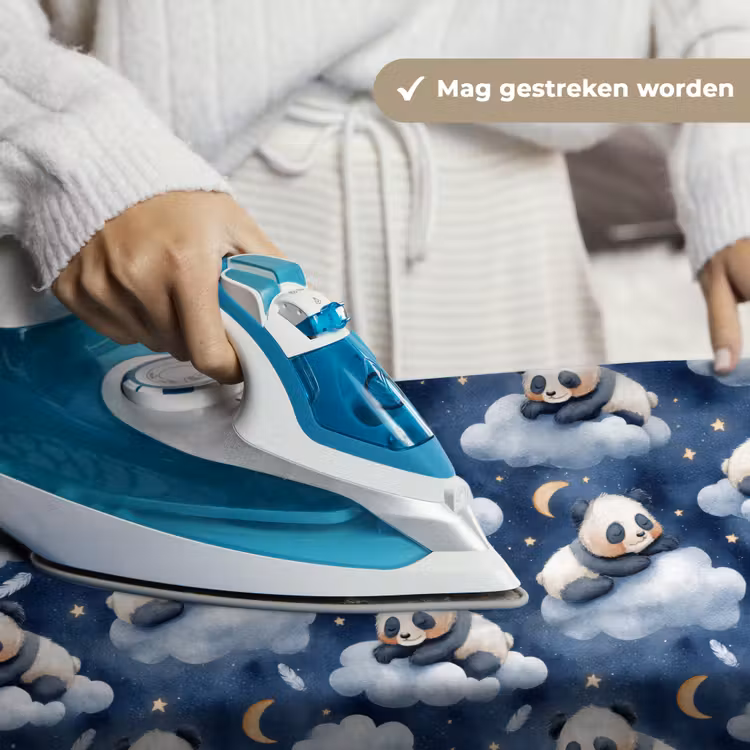 Panda's - Slapen - Blauw Wandkleed katoen klein 269 -sfeer9