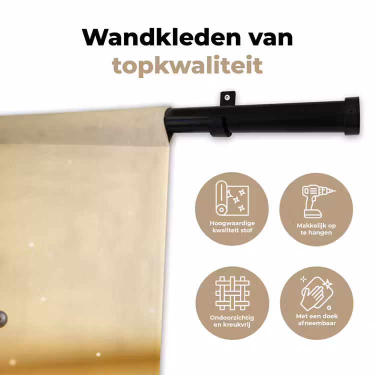 Pannenkoeken - Eten - Honing - Geel Wandkleed katoen klein -sfeer2