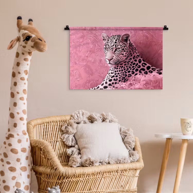 Panter - Luxe - Roze Wandkleed katoen klein -wsfeer5_kind