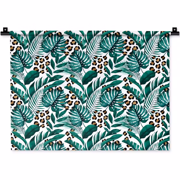 Panterprint - Bladeren - Jungle Wandkleed katoen klein -zz3d