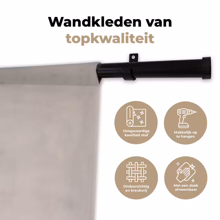 Papaverbollen - Droogbloemen - Minimalistisch - Beige - Rustig Wandkleed katoen klein -sfeer2