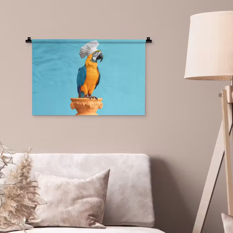 Papegaai - Koksmuts - Grappig - Vogel Wandkleed katoen klein -sfeer4