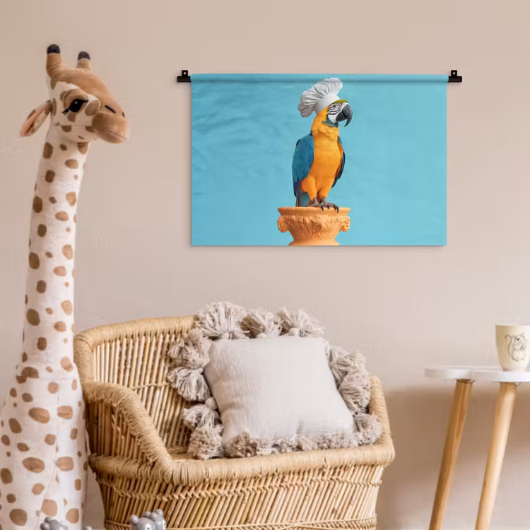 Papegaai - Koksmuts - Grappig - Vogel Wandkleed katoen klein -wsfeer5_kind