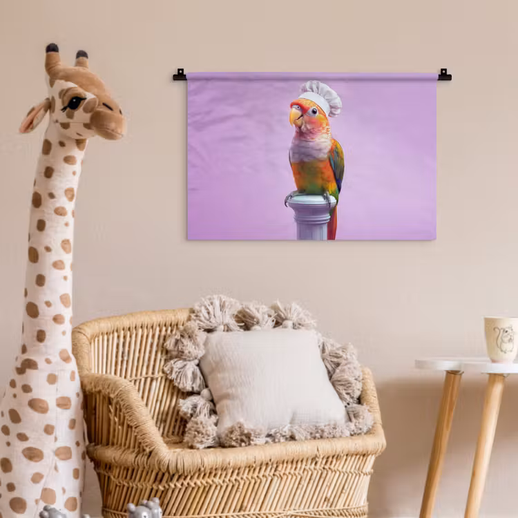 Papegaai - Koksmuts - Pilaar - Vogel Wandkleed katoen klein -wsfeer5_kind