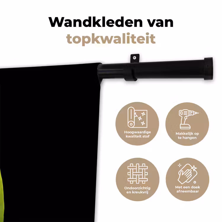 Papegaai - Veren - Opvallend - Groen Wandkleed katoen klein -sfeer2