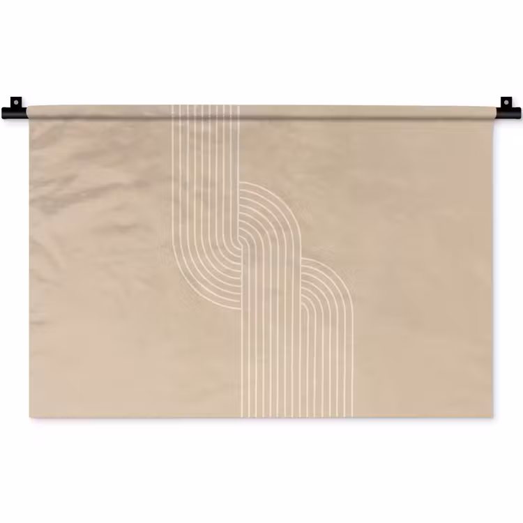 Parallelle lijnen - Lichte textuur - Beige Wandkleed katoen klein -zz3d