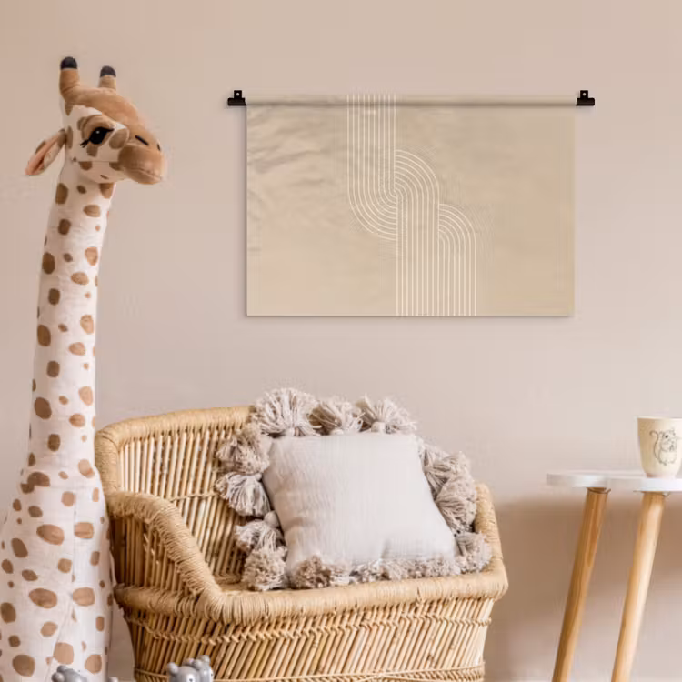 Parallelle lijnen - Lichte textuur - Beige Wandkleed katoen klein -wsfeer5_kind