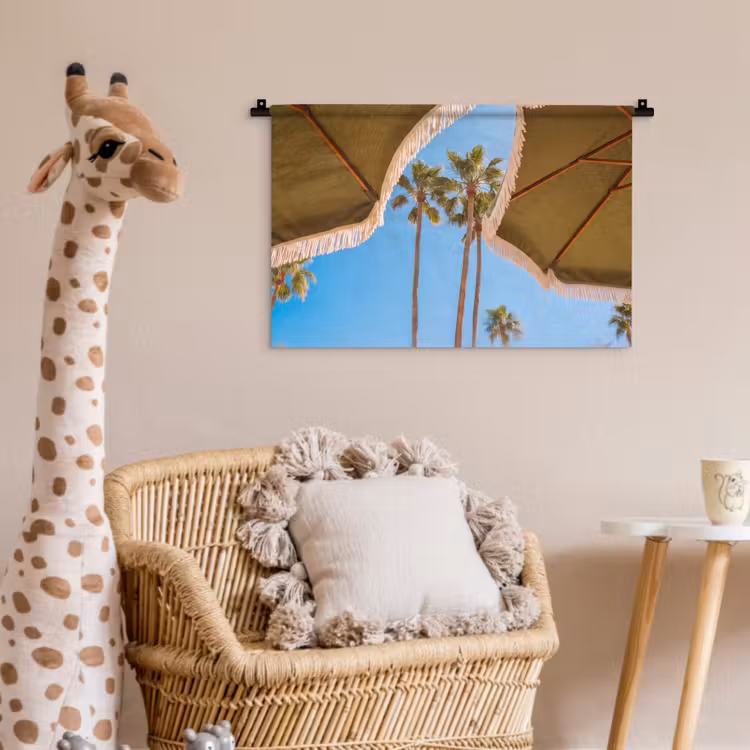 Parasol - Groen - Franjes - Zomer - Tropisch Wandkleed katoen klein -wsfeer5_kind