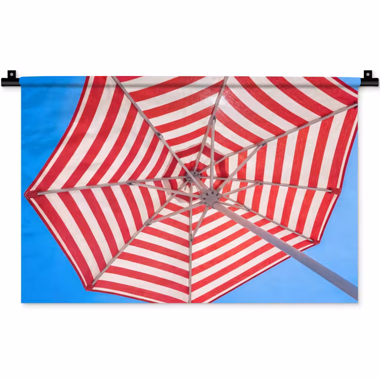 Parasol - Strepen - Zomer - Rood - Blauw Wandkleed katoen klein -zz3d
