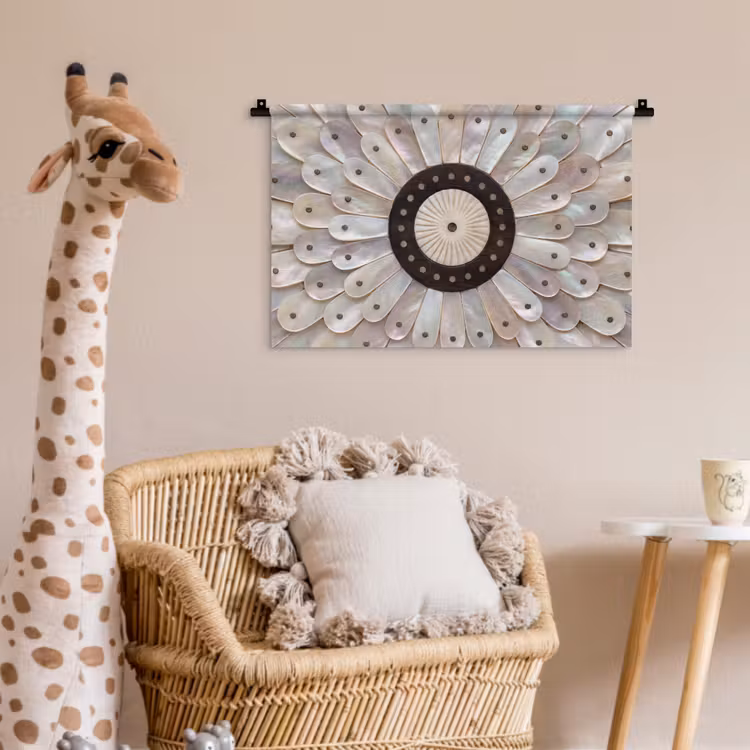 Parelmoer - Patroon - Decoratie - Ambacht - Wit Wandkleed katoen klein -wsfeer5_kind