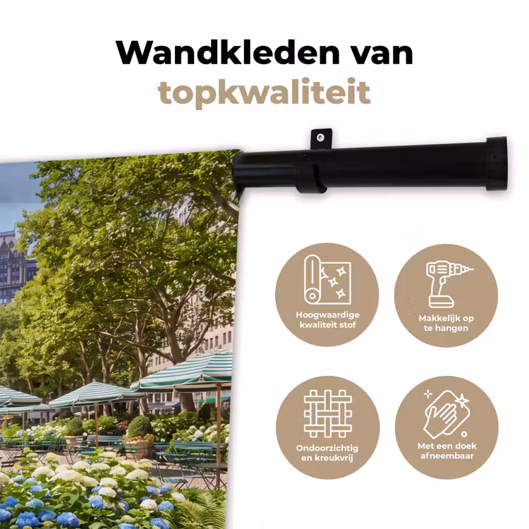 Park - Fontein - Stad - Natuur Wandkleed katoen klein -sfeer2
