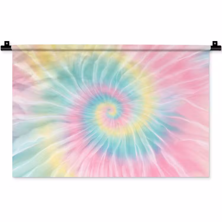 Pasteltinten - Tie dye - Roze Wandkleed katoen klein -zz3d