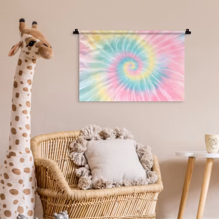 Pasteltinten - Tie dye - Roze Wandkleed katoen klein -wsfeer5_kind