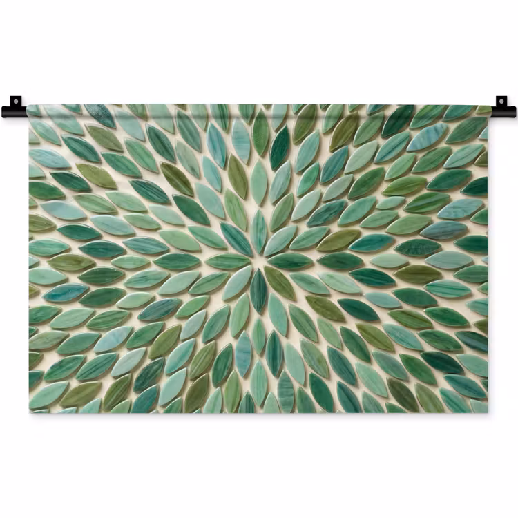 Patroon - Blad - Groen - Abstract Wandkleed katoen klein -zz3d