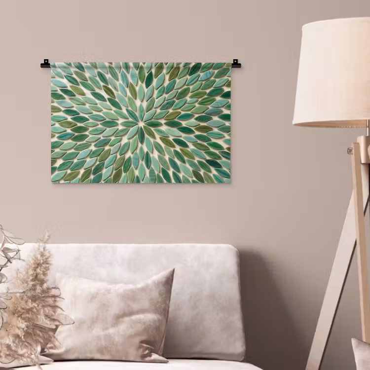 Patroon - Blad - Groen - Abstract Wandkleed katoen klein -sfeer4