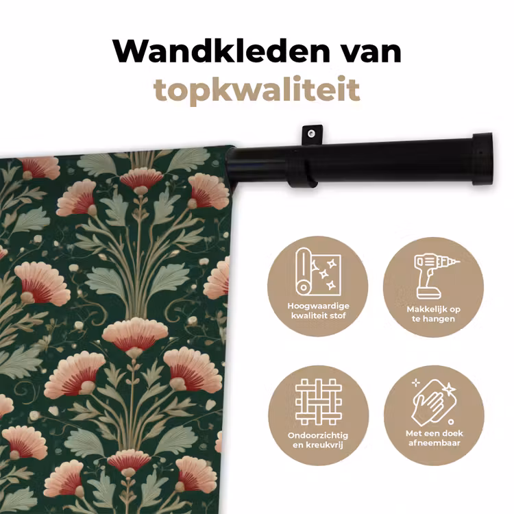Patroon - Botanisch - Kleurrijk Wandkleed katoen klein 269 -sfeer2