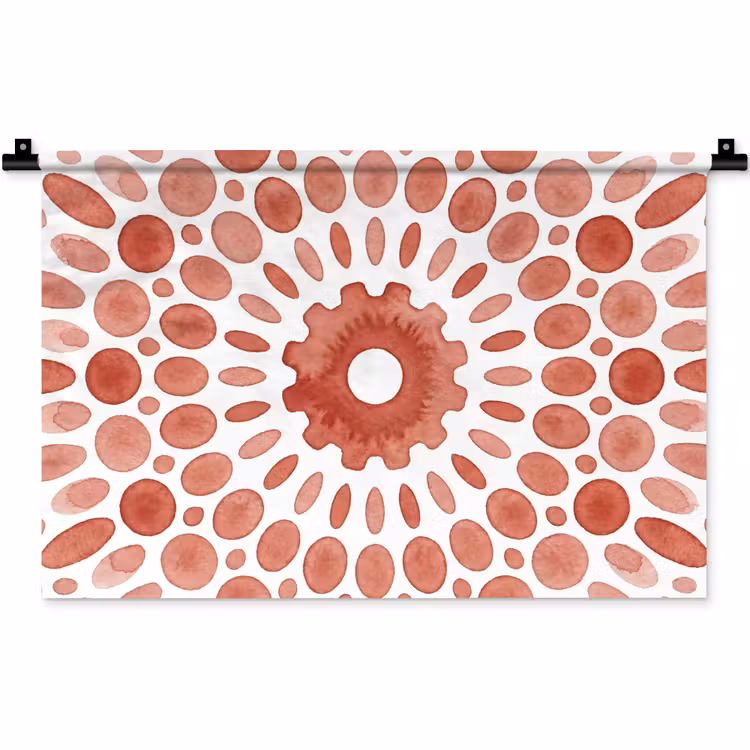 Patroon - Cirkels - Abstract - Modern - Rood Wandkleed katoen klein -zz3d