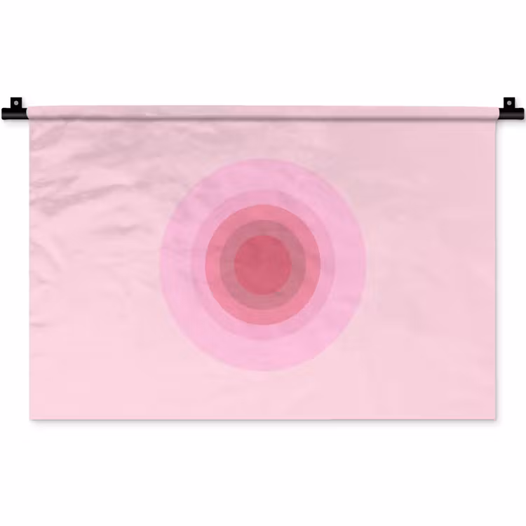Patroon - Cirkels - Abstract - Roze - Modern Wandkleed katoen klein -zz3d