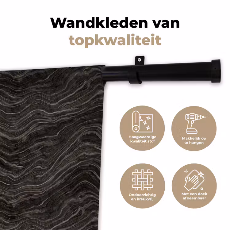 Patroon - Contrast - Antraciet Wandkleed katoen klein 269 -sfeer2