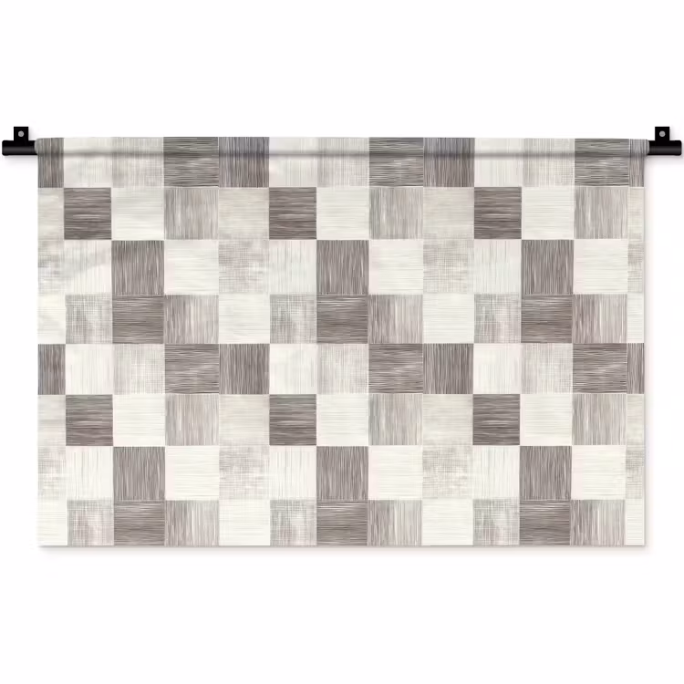 Patroon - Dambord - Houtnerf Wandkleed katoen klein 269 -zz3d