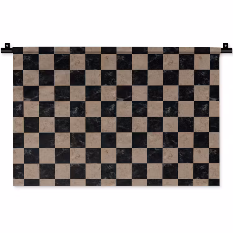 Patroon - Dambord - Marmer Wandkleed katoen klein 269 -zz3d