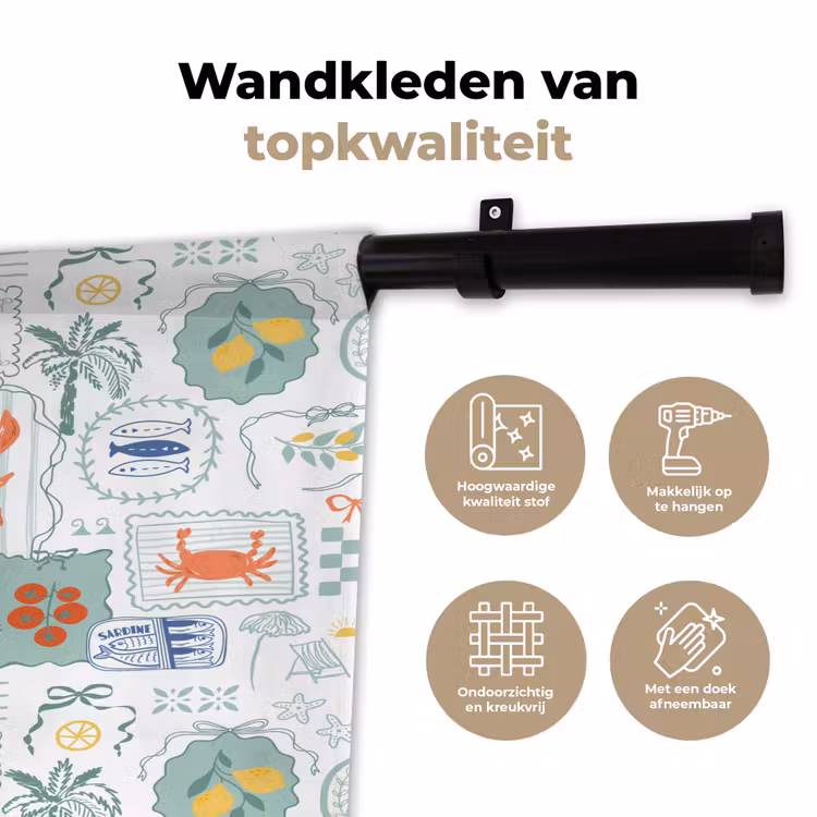 Zee - Sfeer -  kreeft - Citroen Wandkleed katoen klein 269 -sfeer2