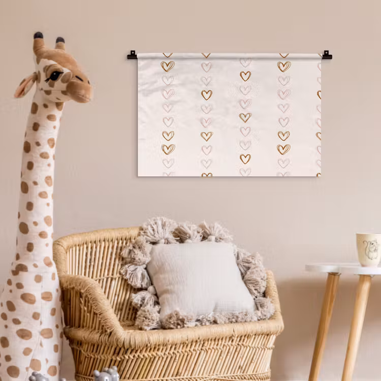 Patroon - Hartjes - Lichtroze Wandkleed katoen klein 269 -wsfeer5_kind