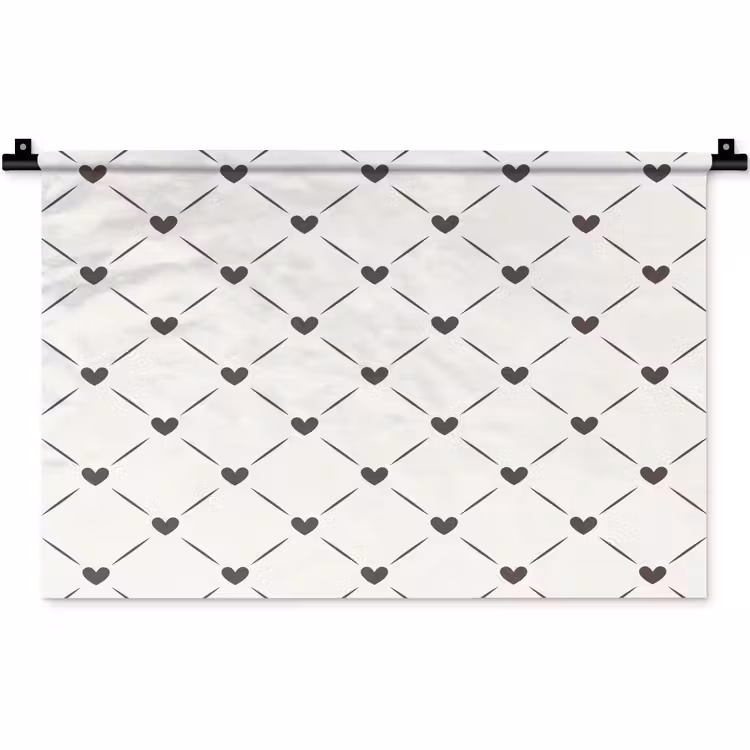 Patroon - Hartjes - Strepen - Ruiten Wandkleed katoen klein 269 -zz3d