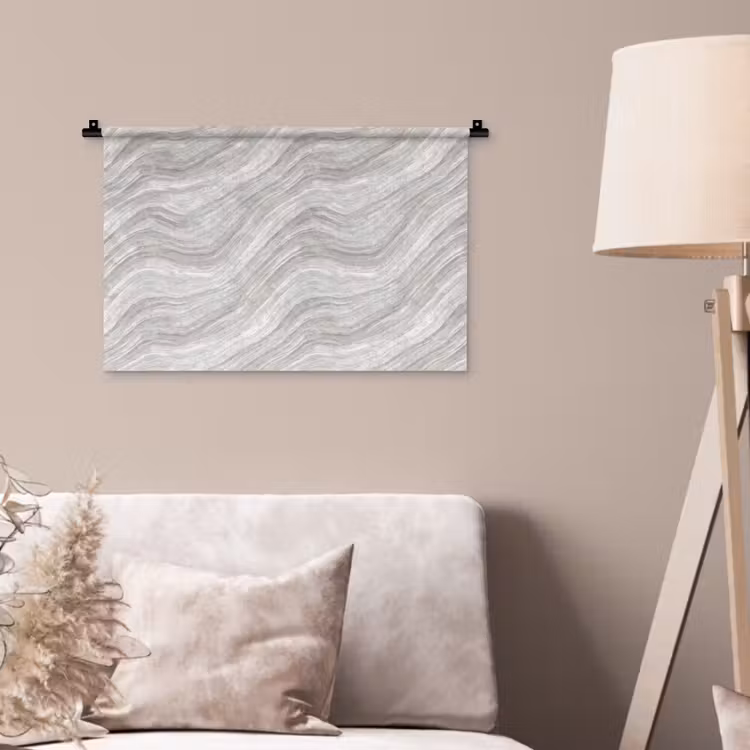 Patroon - Helder - Wit - Grijs Wandkleed katoen klein 269 -sfeer4