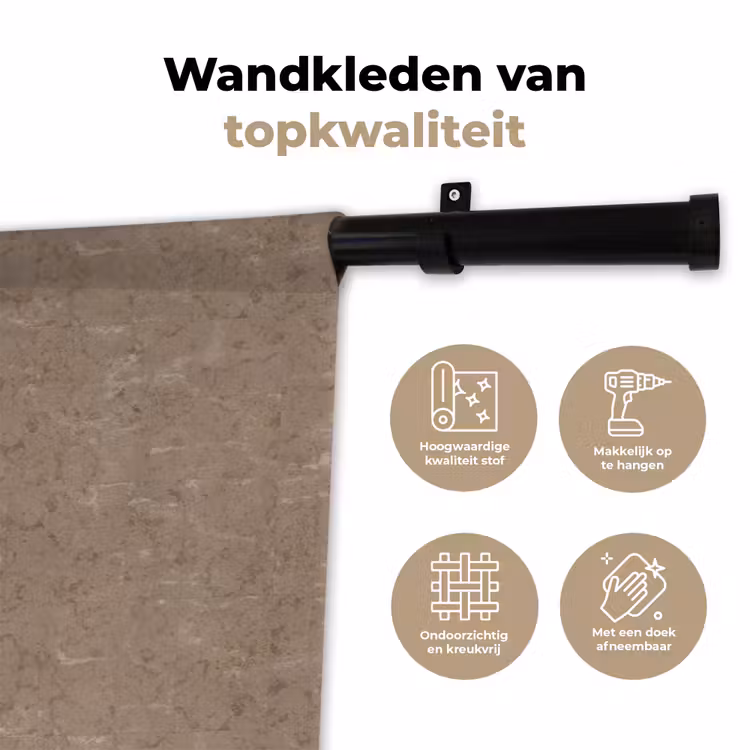 Patroon - Kalksteen - Beige Wandkleed katoen klein 269 -sfeer2