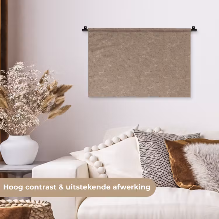 Patroon - Kalksteen - Beige Wandkleed katoen klein 269 -sfeer1