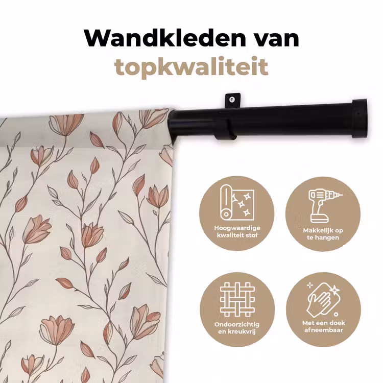 Patroon - Klassiek - Roze Wandkleed katoen klein 269 -sfeer2