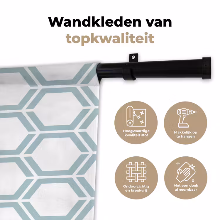 Patroon - Lijn - Design - Hexagon Wandkleed katoen klein 269 -sfeer2