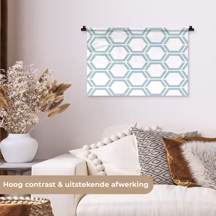 Patroon - Lijn - Design - Hexagon Wandkleed katoen klein 269 -sfeer1