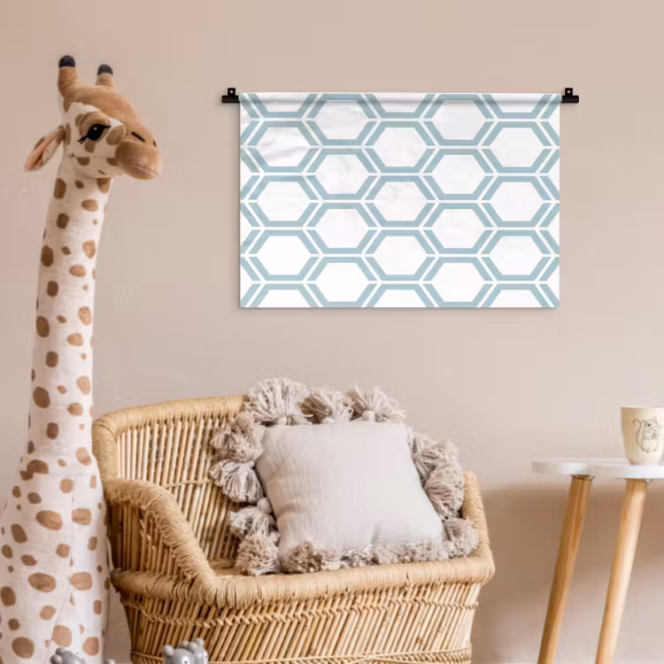 Patroon - Lijn - Design - Hexagon Wandkleed katoen klein 269 -wsfeer5_kind